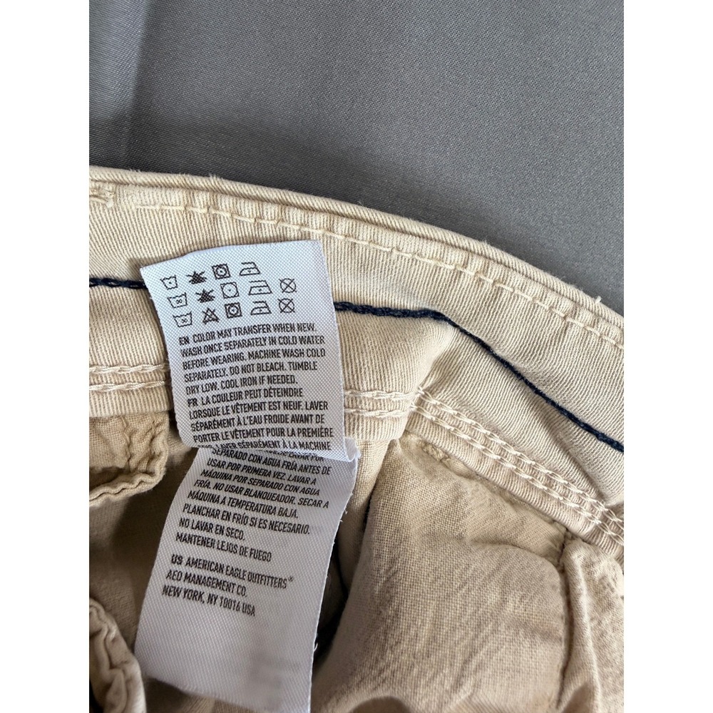 American Eagle Outfitters Active Flex Slim Fit Khaki Chino Shorts Mens 34 Tan - Picture 7 of 11